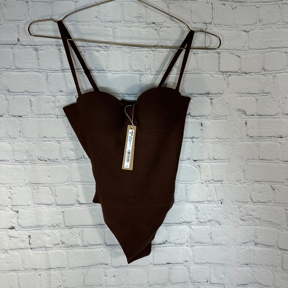 NEW Skims Body Molded Underwire Bodysuit Cocoa Brown Thong BD-THG-9104 XXS